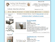 Tablet Screenshot of kittycatbreeders.com
